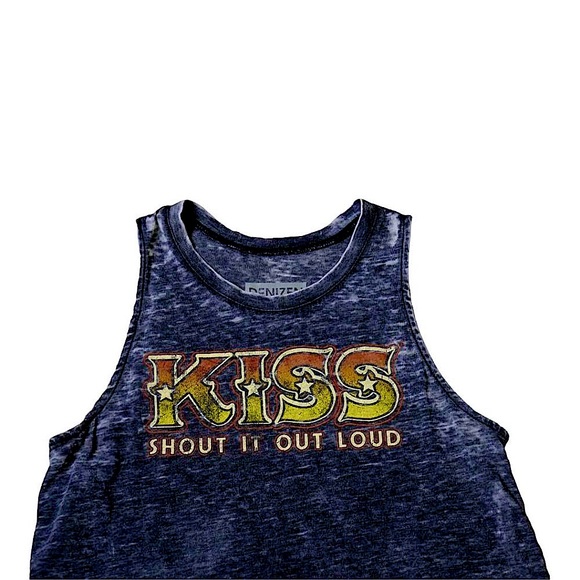 Denizen Levis x Kiss Shout It Out Loud Distressed Tank Top Size Medium - Picture 6 of 7